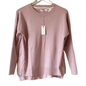 Mer Sea Crewneck Sweater Anywhere Split Back Pullover Blush small